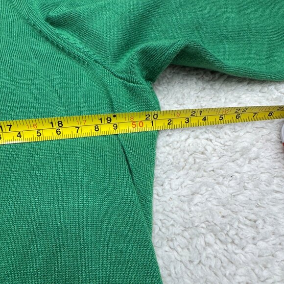 Chico's Green LS Knit Casual Top Women's Lightweight Crewneck, Size 1 /US M - Picture 8 of 8